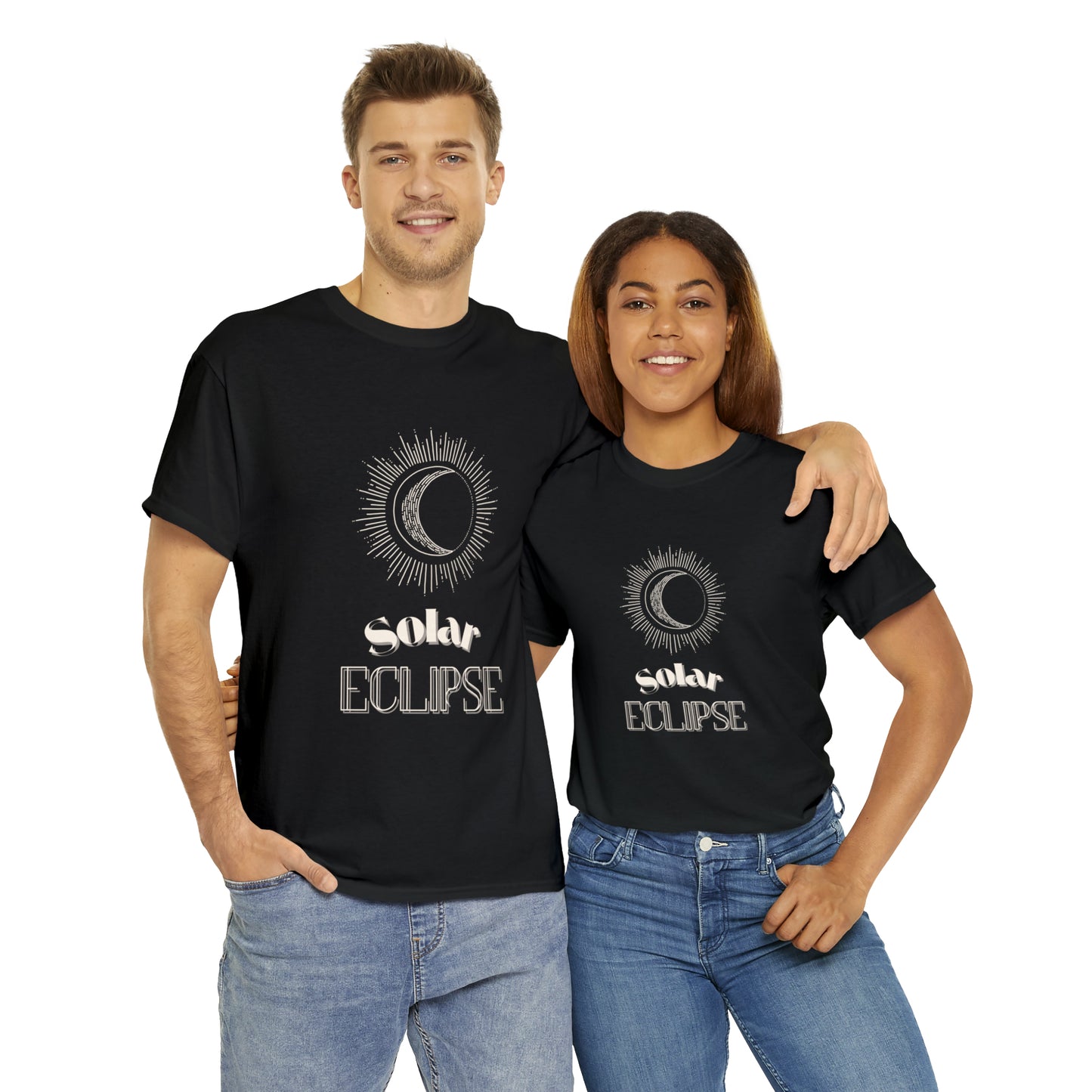 Eclipse Unisex Heavy Cotton Tee Gift Sun Moon