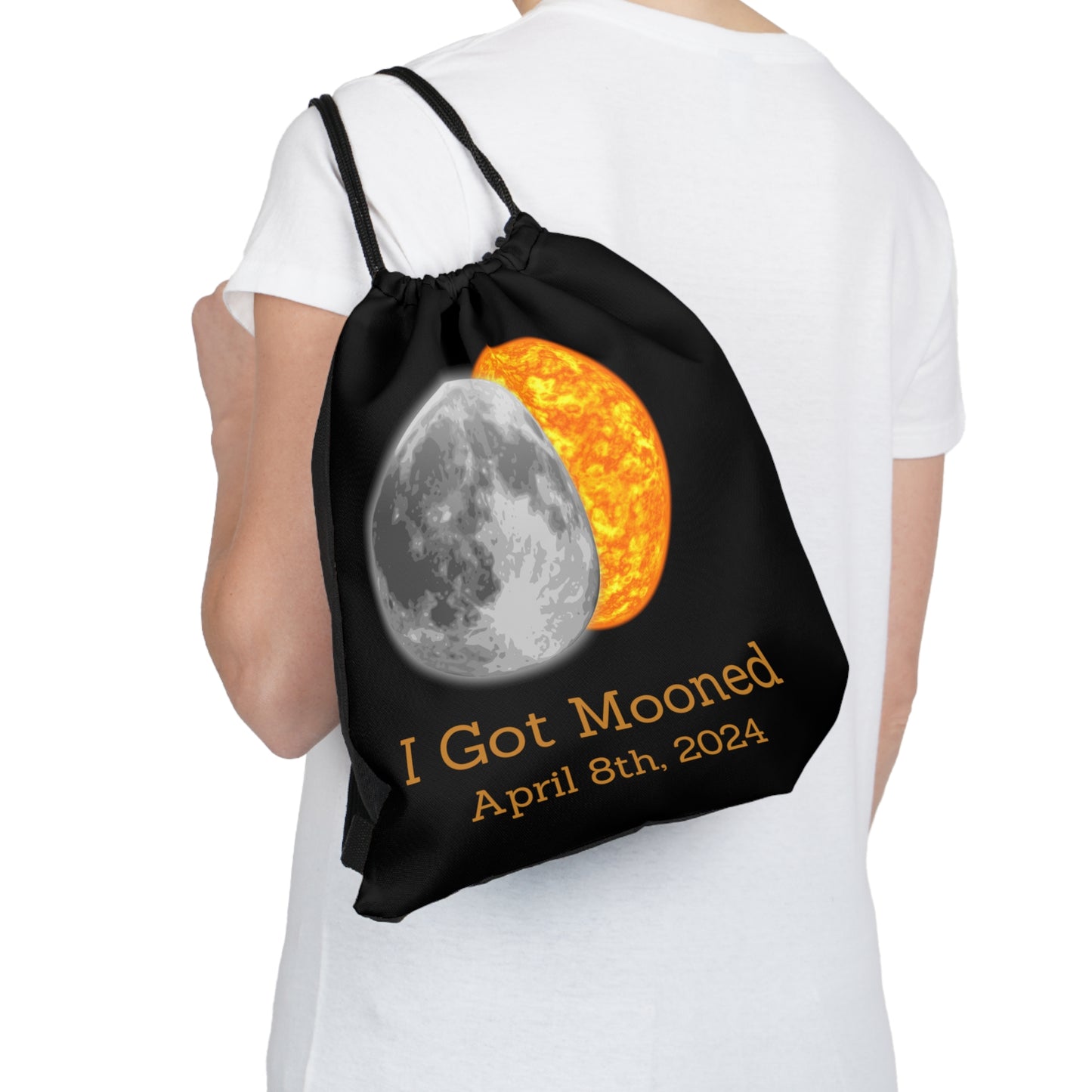 I Got Mooned Outdoor Drawstring Bag